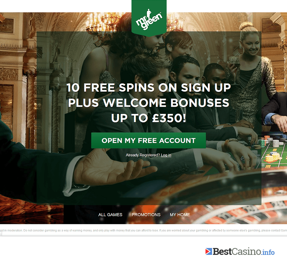 Mr Green Casino Homepage