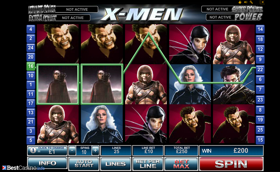 The amazing X-Men slot game offered at Eurogrand casino online