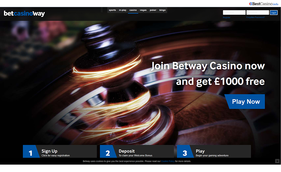 Betway online landing page