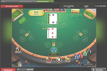 A game of Crazy Blackjack at 888 casino