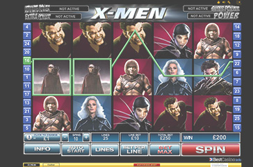 The popular X-Men slot game offered by PlayTech